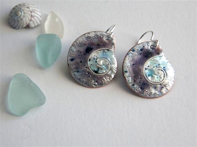 shell enamel earrings