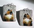 cat enamel earrings