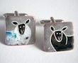 sheep enamel cufflinks